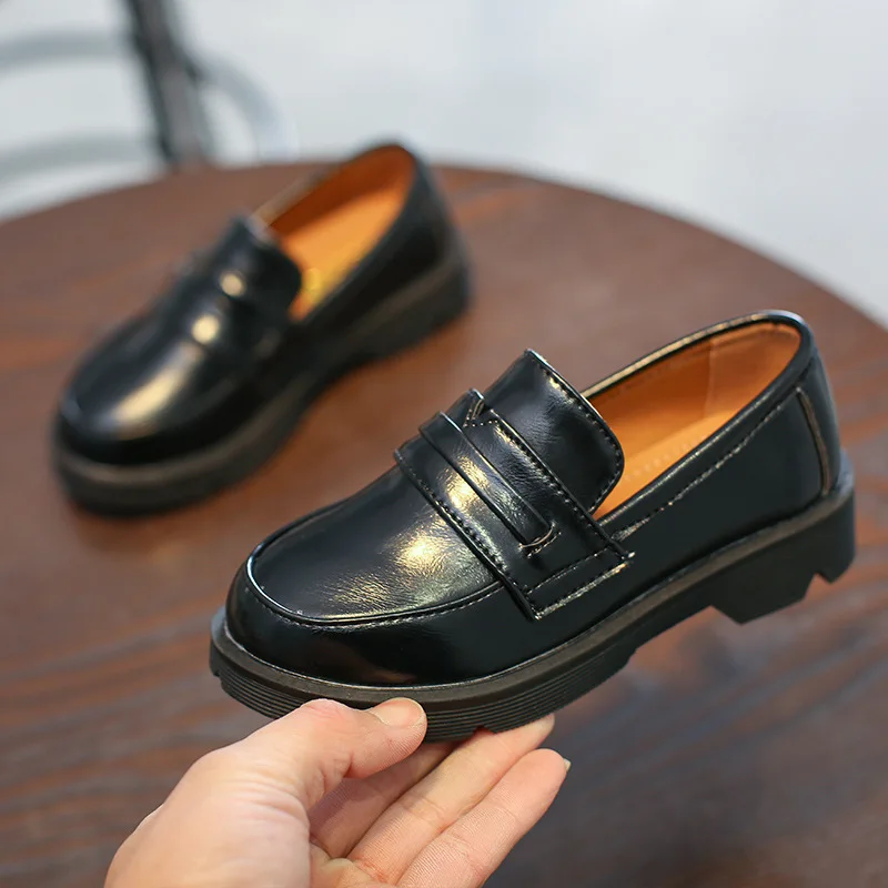 AFDSWG/кожаная обувь для мальчиков черная из искусственной кожи Водонепроницаемая