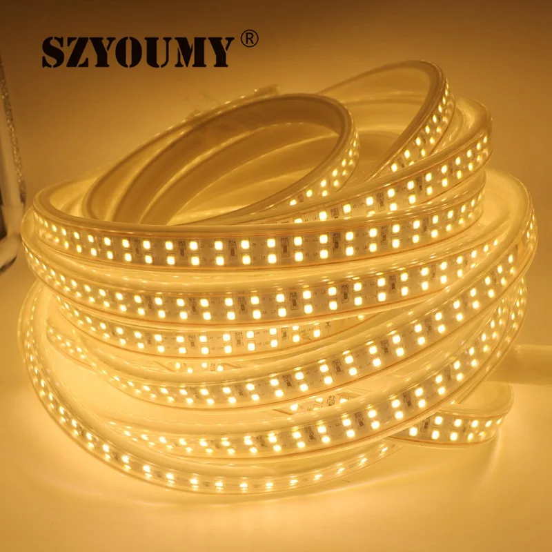 SZYOUMY 10M 208Leds/m SMD 2835 LED Strip 220V Waterproof Double Row LED Tape Rope Light Warm White Home Decoration Lights
SZYOUMY 10M 208Leds/m SMD 2835 LED Strip 220V Waterproof Double Row LED Tape Rope Light Warm White Home Decoration Lights