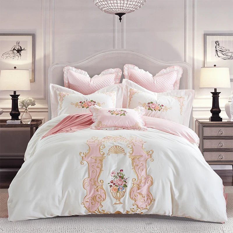 4Pcs Egypt cotton satin elegance palace luxury Bedding Set Embroidery Duvet cover set Bed Sheet Pillowcases Queen King Size
4Pcs Egypt cotton satin elegance palace luxury Bedding Set Embroidery Duvet cover set Bed Sheet Pillowcases Queen King Size