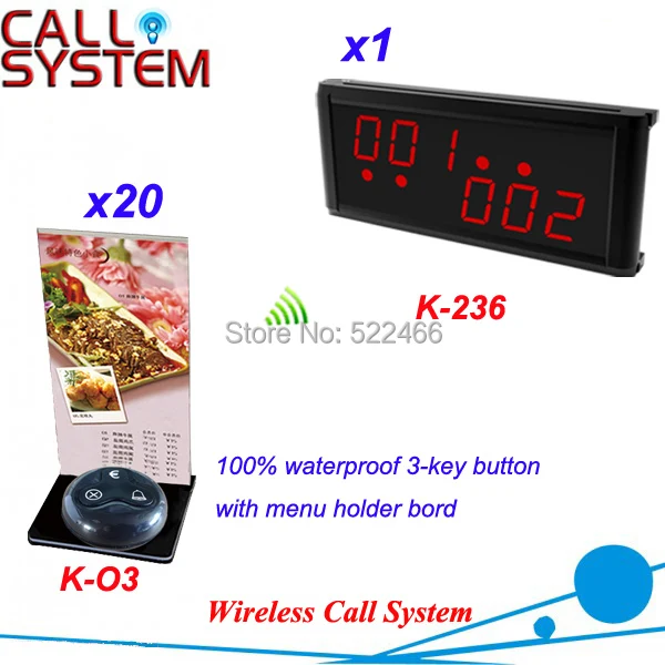 Restaurant Calling Button with menu holder and display receiver in 433.92MHz, DHL shipping free
Restaurant Calling Button with menu holder and display receiver in 433.92MHz, DHL shipping free