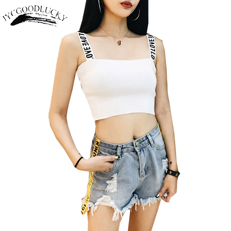 Body Tank Top All Matches Crop Top Summer Camisole Tank 2017 Black Cropped Tops White Printed Shoulder Strap Crop Women Top
Body Tank Top All Matches Crop Top Summer Camisole Tank 2017 Black Cropped Tops White Printed Shoulder Strap Crop Women Top
