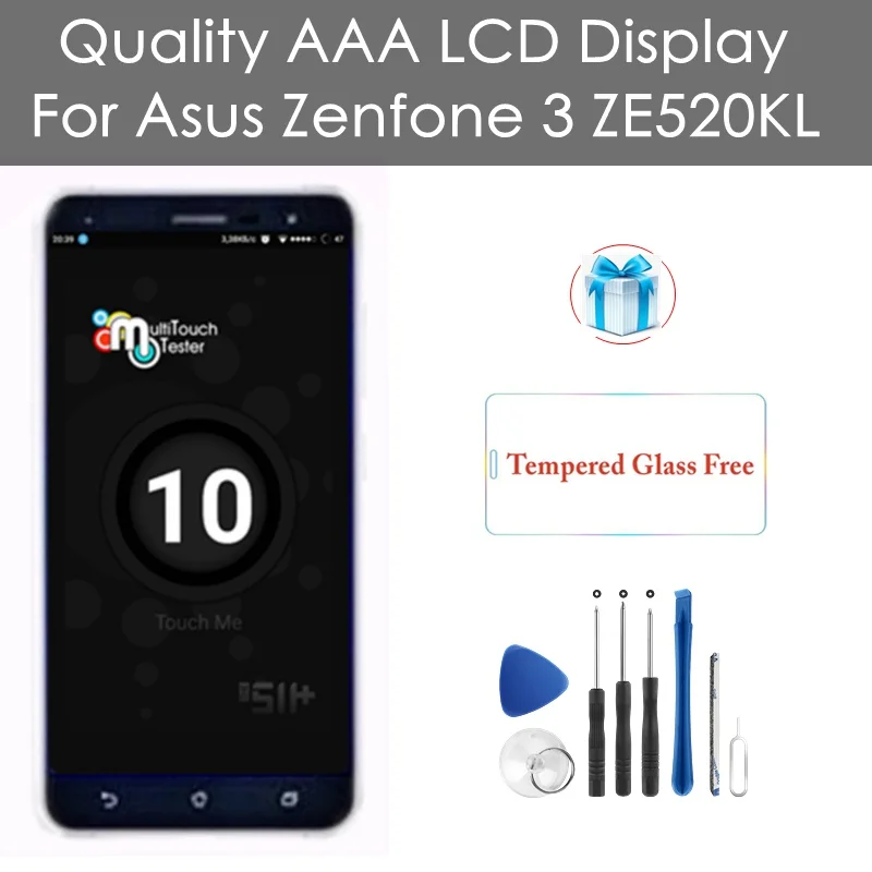 Качество AAA для Asus Zenfone 3 ZE520KL LCD дисплей 10 сенсорный Для дигитайзер Запасные части |