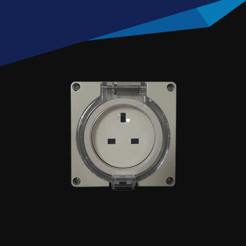 

IP66 Waterproof Dust-proof Outdoor Wall Power Socket, 13A UK Standard Electrical Outlet For United Kingdom Hong Kong Singapore,