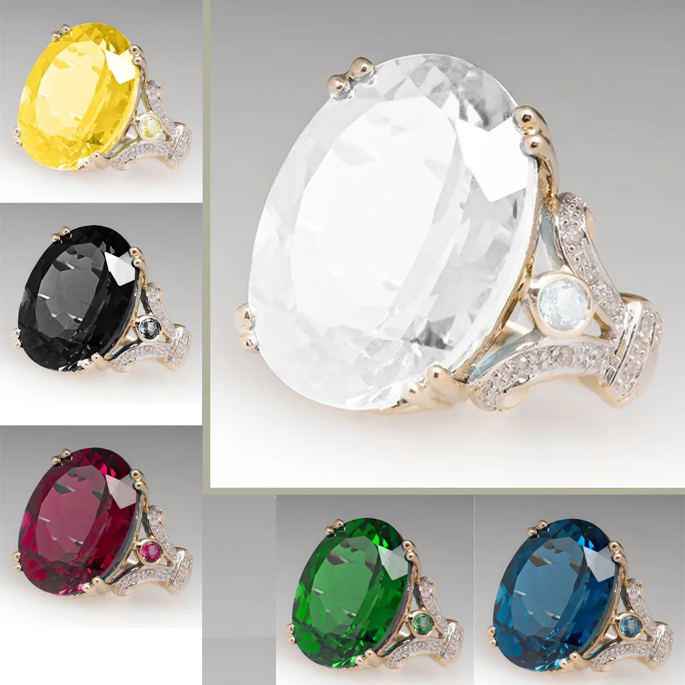 European and American Fashion Hot Sale Bohemia Proposal Egg Shape Multicolor Ring Electroplated Yellow Gold Ring Jewelry
European and American Fashion Hot Sale Bohemia Proposal Egg Shape Multicolor Ring Electroplated Yellow Gold Ring Jewelry