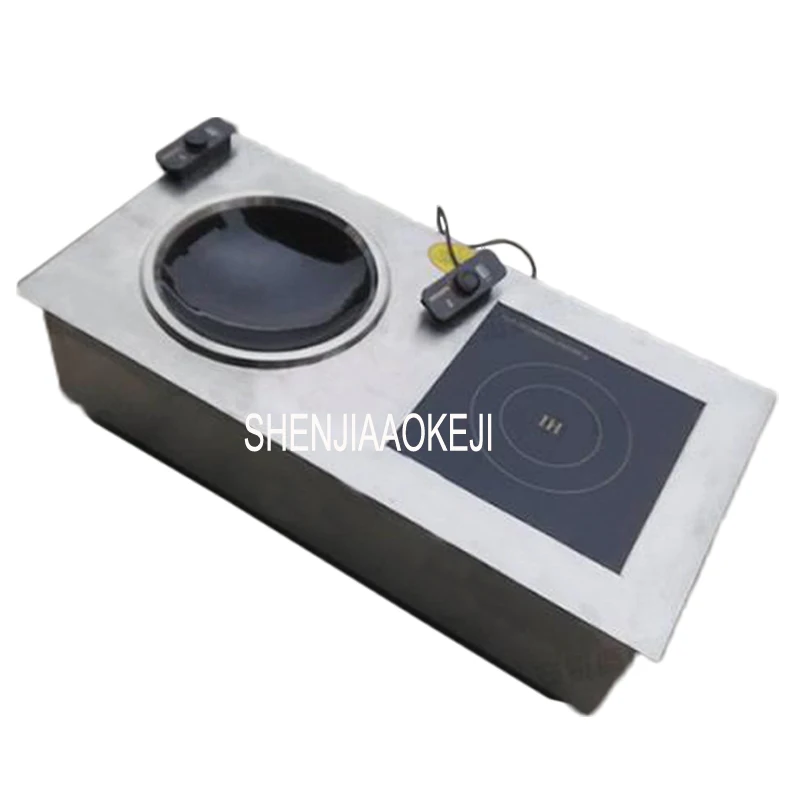 

220v commercial ceramic electric double burner induction cooker Embedded concave induction cooker Concave plane frying furnace