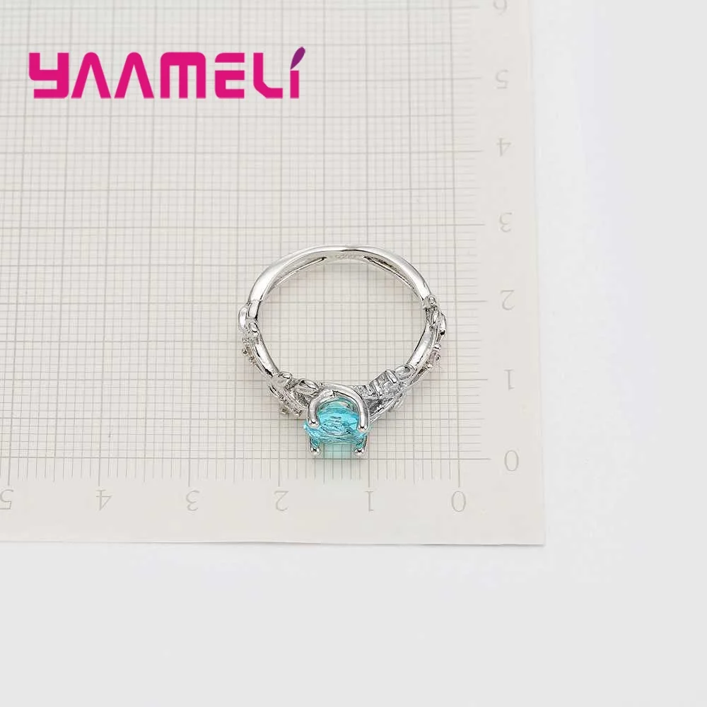 Hot Sale Factory Price Leaves Design Real 925 Sterling Silver Band Rings With Blue Crystal For Women Engagement Party
Hot Sale Factory Price Leaves Design Real 925 Sterling Silver Band Rings With Blue Crystal For Women Engagement Party