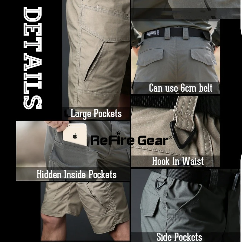 Summer Militar Waterproof Tactical Cargo Shorts Men Camouflage Army Military Short Male Pockets Cotton Rip-stop Casual Shorts
Summer Militar Waterproof Tactical Cargo Shorts Men Camouflage Army Military Short Male Pockets Cotton Rip-stop Casual Shorts