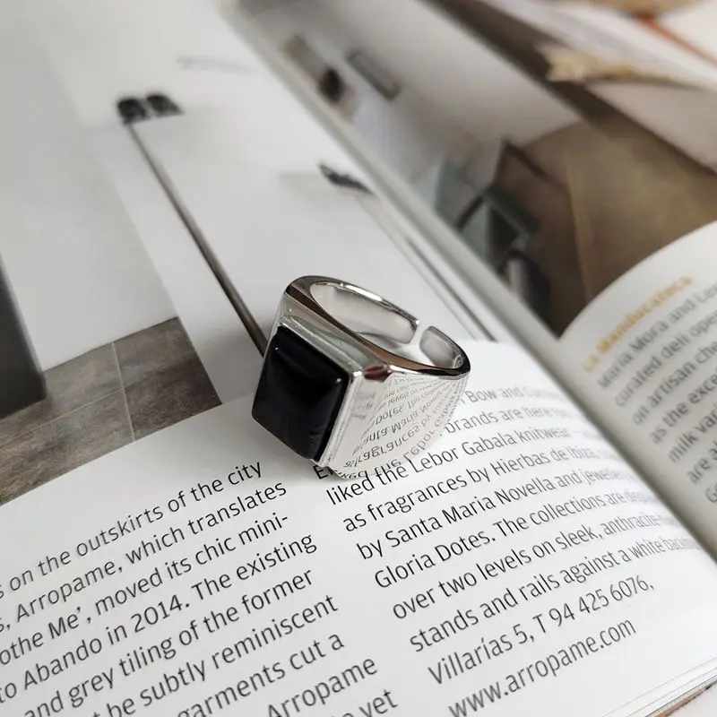 Silvology 925 Sterling Silver Rectangle Black Agate Rings Industry Designer Style Thick Rings For Women New Fashionable Jewelry
Silvology 925 Sterling Silver Rectangle Black Agate Rings Industry Designer Style Thick Rings For Women New Fashionable Jewelry
