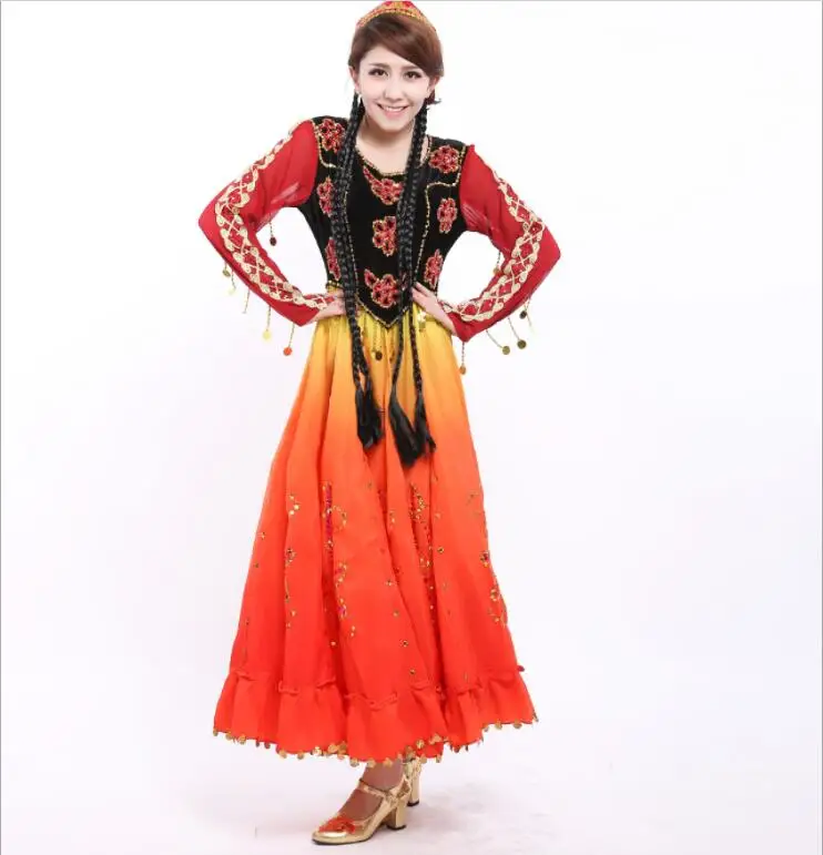 Women Xinjiang Dance Costume Square Dance Costume Handmade Embroidered Dance Dress Stage Group Performance Costume
Women Xinjiang Dance Costume Square Dance Costume Handmade Embroidered Dance Dress Stage Group Performance Costume