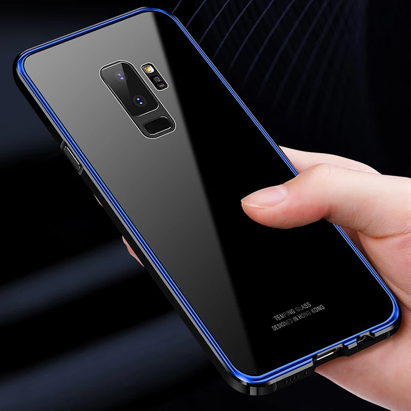 Для Samsung Galaxy S9 Plus + чехол Роскошный металлический бампер для прозрачный