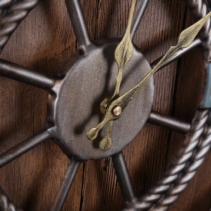 New Europe Style irregular shape Vintage Anchor Matel Mute Wall Clock Creative home Decoration Large size two can be preferentia | Дом и сад