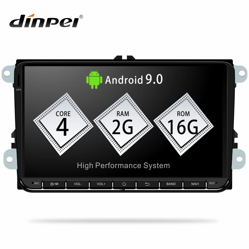 Dinpei 9 "Android 0 Автомобильный мультимедийный для Volkswagen/VW GOLF 5 6 Polo Passat b5 Jetta Tiguan Touran