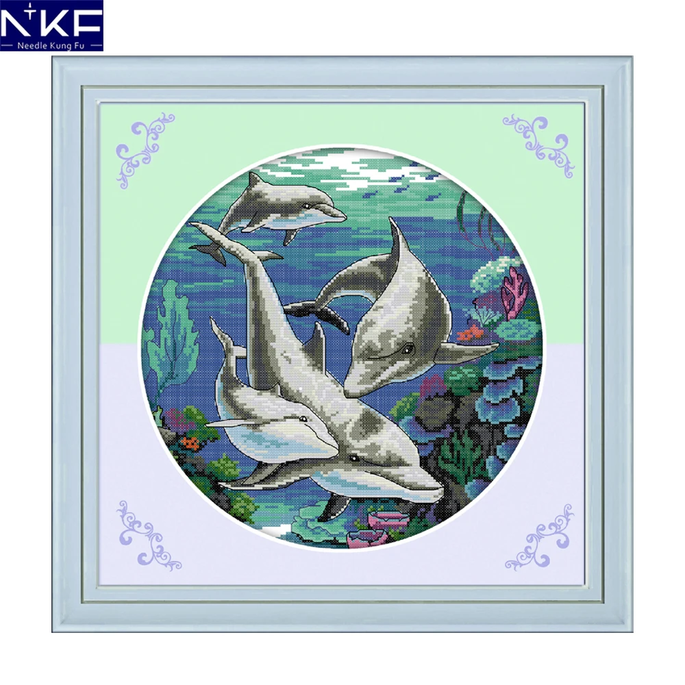 NKF Classical Dolphin Pattern DIY Kits Handmade Craft Needlework Cross Stitch Set Embroidery Animal Design Stitching Home Decor
NKF Classical Dolphin Pattern DIY Kits Handmade Craft Needlework Cross Stitch Set Embroidery Animal Design Stitching Home Decor
