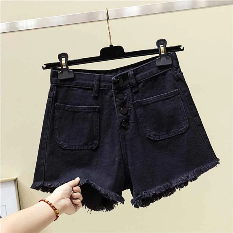 2019 Plus size L-4XL summer Hair edge Denim shorts women black short jeans fashion female Button cotton Casual shorts jeans G417
2019 Plus size L-4XL summer Hair edge Denim shorts women black short jeans fashion female Button cotton Casual shorts jeans G417