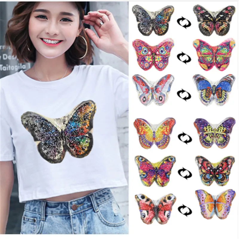 1PCS Change Color Butterfly DIY Reversible Sequins Patches For Clothes Repair Sew On Sweater Accessories For Clothing Decoration
1PCS Change Color Butterfly DIY Reversible Sequins Patches For Clothes Repair Sew On Sweater Accessories For Clothing Decoration
