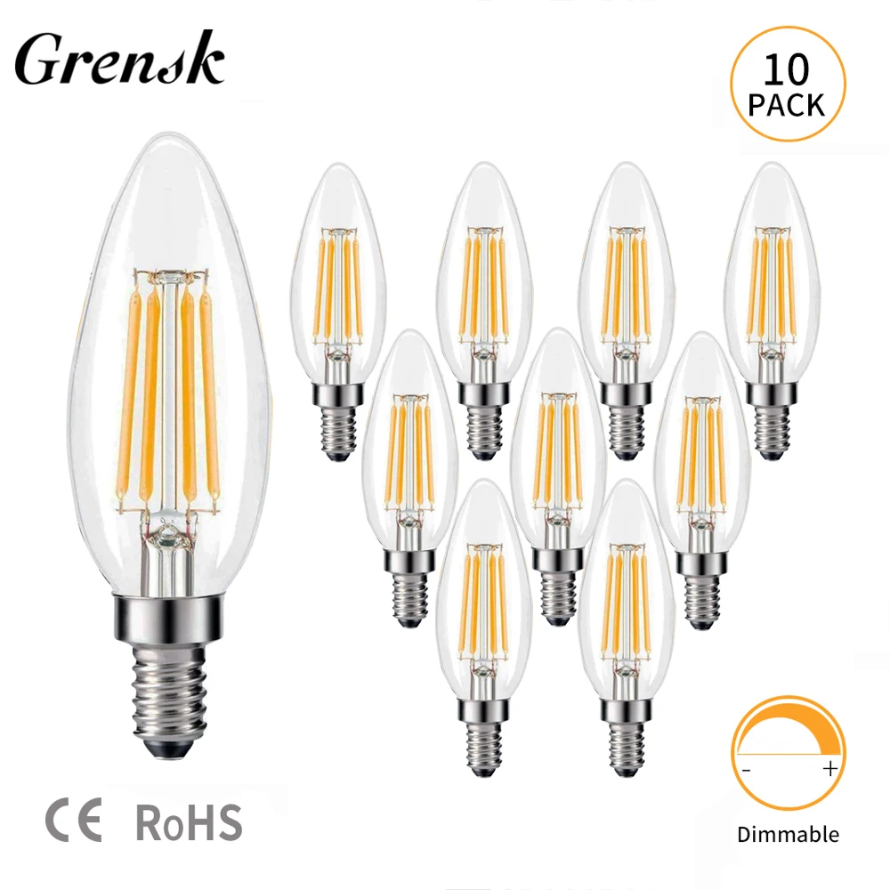 Grensk E14 Светодиодная лампа накаливания 2700K C35 3,5 W свеча лампа ретро светодиодные лампы накаливания E14 220V диммируемая декоративная подсветка д...
Grensk E14 Светодиодная лампа накаливания 2700K C35 3,5 W свеча лампа ретро светодиодные лампы накаливания E14 220V диммируемая декоративная подсветка д...
