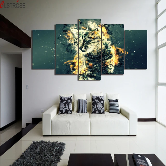 CLSTROSE 5 Pieces Cats Canvas Painting Modular Wall Paintings Wall Art Home Decor Painting On The Wall For Living Room Unframed
CLSTROSE 5 Pieces Cats Canvas Painting Modular Wall Paintings Wall Art Home Decor Painting On The Wall For Living Room Unframed