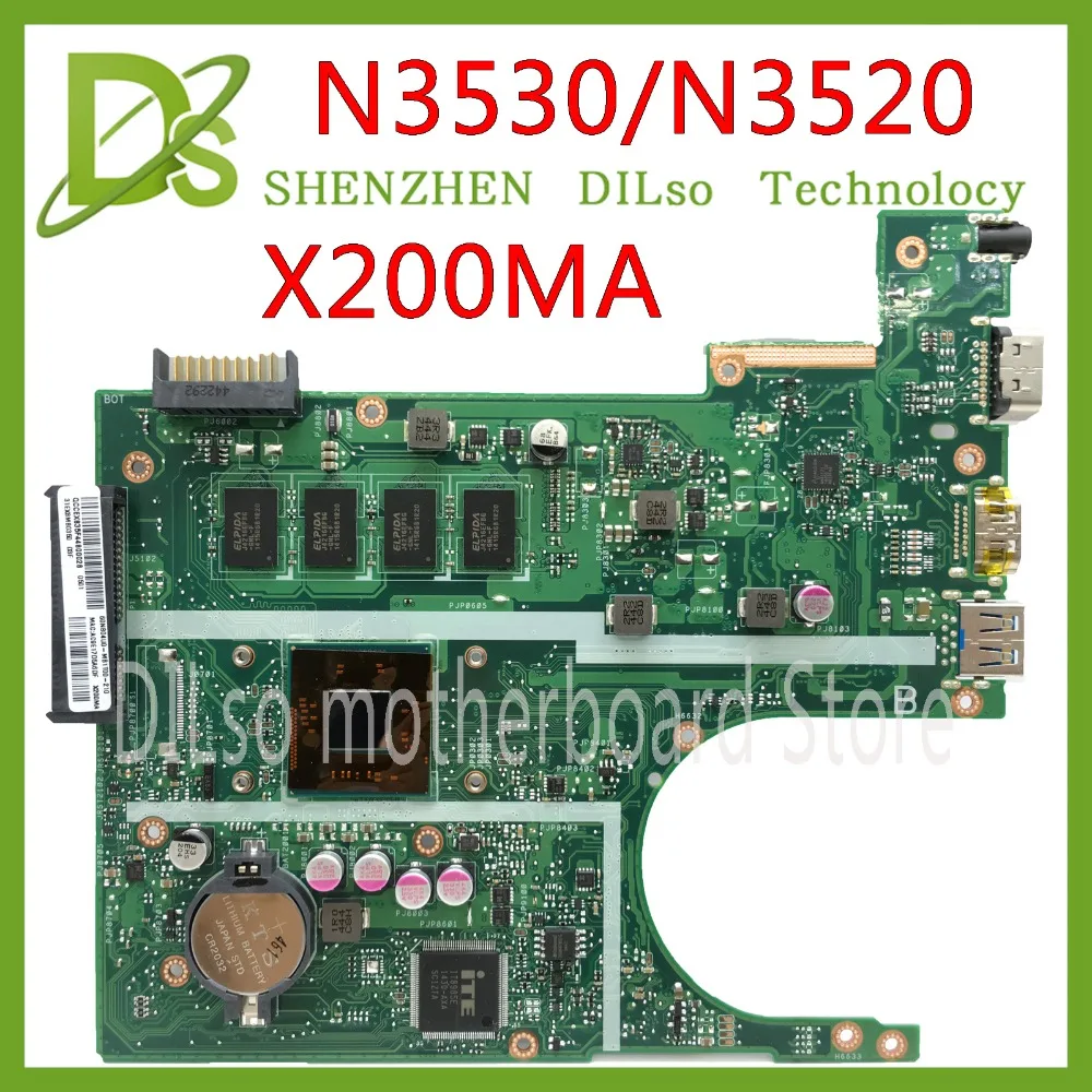KEFU X200MA For ASUS F200MA X200MA Laptop Motherboard N3530/N3520 CPU 2GB MEMORY motherboard REV2.1 Test
KEFU X200MA For ASUS F200MA X200MA Laptop Motherboard N3530/N3520 CPU 2GB MEMORY motherboard REV2.1 Test