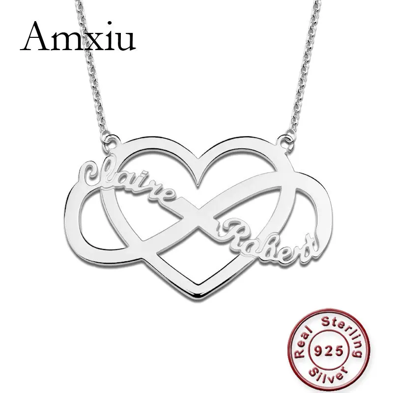 Amxiu Personalized Name Necklace DIY 925 Sterling Silver Choker Customize 2-4 Names Heart Bowknot Necklace For Women Accessories
Amxiu Personalized Name Necklace DIY 925 Sterling Silver Choker Customize 2-4 Names Heart Bowknot Necklace For Women Accessories