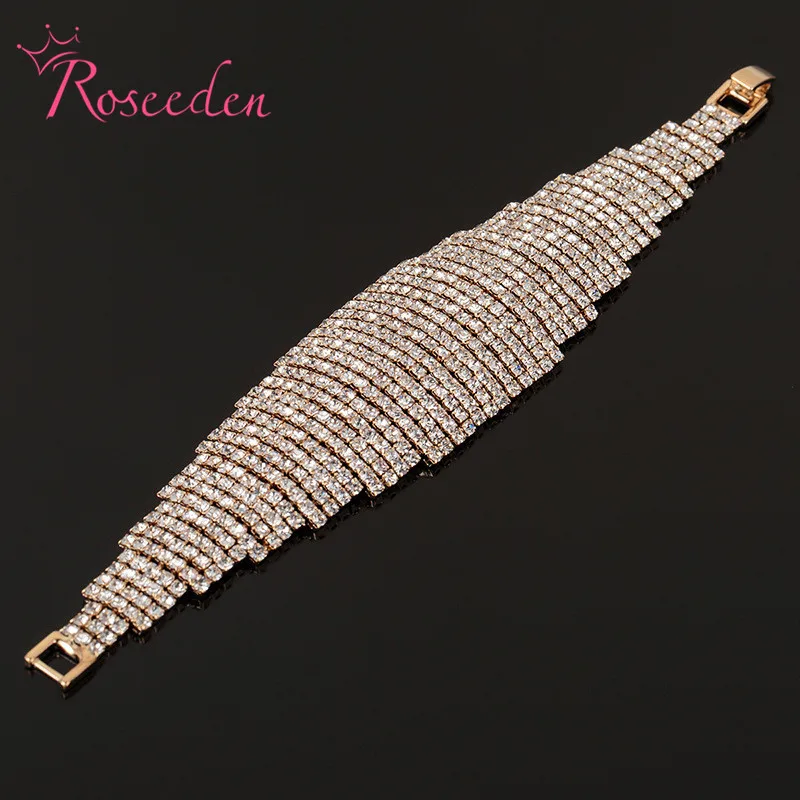 New arrival Wide Rhinestone Bracelet Chain Inlay Gold Bridal Bracelets Bangles Wedding Jewelry RE742
New arrival Wide Rhinestone Bracelet Chain Inlay Gold Bridal Bracelets Bangles Wedding Jewelry RE742