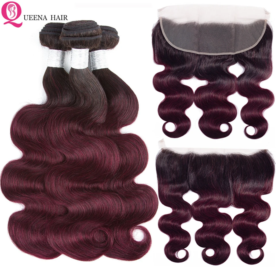 T1B/99j Ombre Bundles With Frontal Closure Cheap Brazilian Human Hair Weave Bundles With Frontal Body Wave Bundles With Frontal
T1B/99j Ombre Bundles With Frontal Closure Cheap Brazilian Human Hair Weave Bundles With Frontal Body Wave Bundles With Frontal