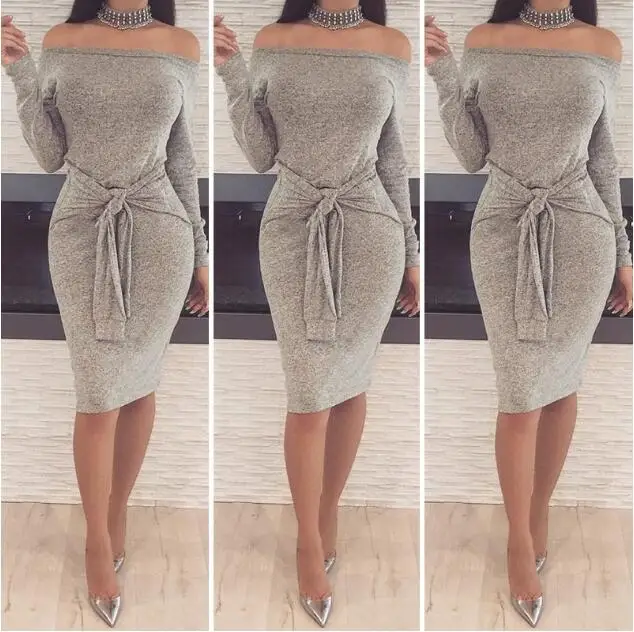 Ladies Autumn Winter Dress Off Shoulder Backless Bow Dresses Women Slash Neck Casual Long Sleeve Dress
Ladies Autumn Winter Dress Off Shoulder Backless Bow Dresses Women Slash Neck Casual Long Sleeve Dress