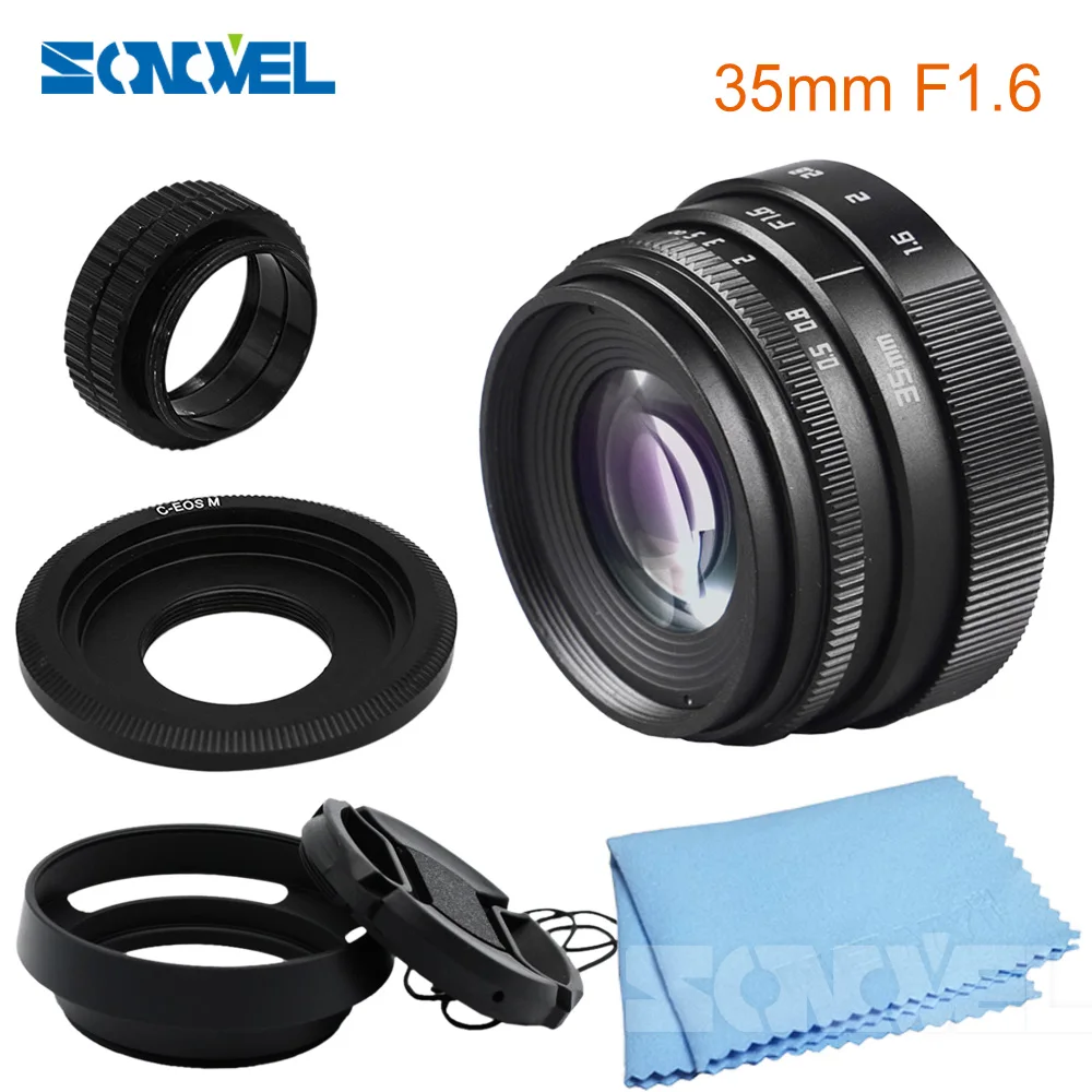 35 мм F1.6 CCTV объектив C Mount Camera Lens + Hood kit для Canon EOS M M1 M2 M3 M5 M6 M10 зеркальная камера|35mm