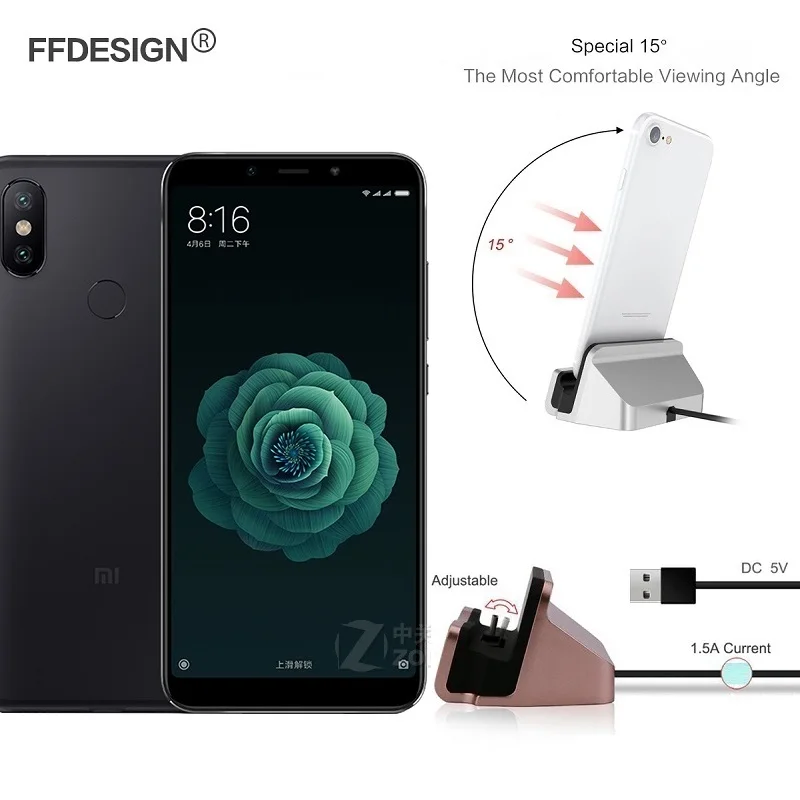 Док станция для Android Micro USB Type C Зарядное устройство Xiaomi Mi A2 A1 5X 6X 8 SE Note 2 3 MiA1 MiA2