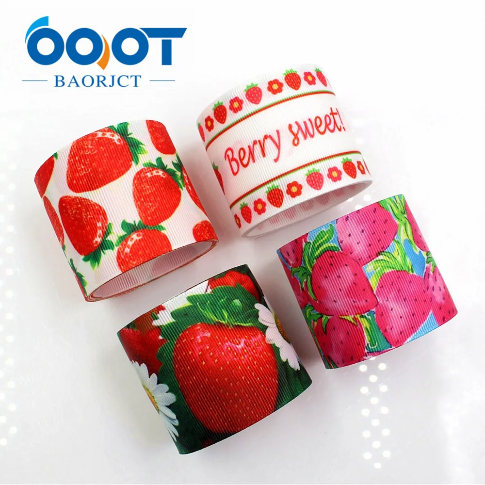 OOOT BAORJCT 183178 50 мм 10 ярдов фруктовые Клубничные ленты термопечать grosgrain Свадебные