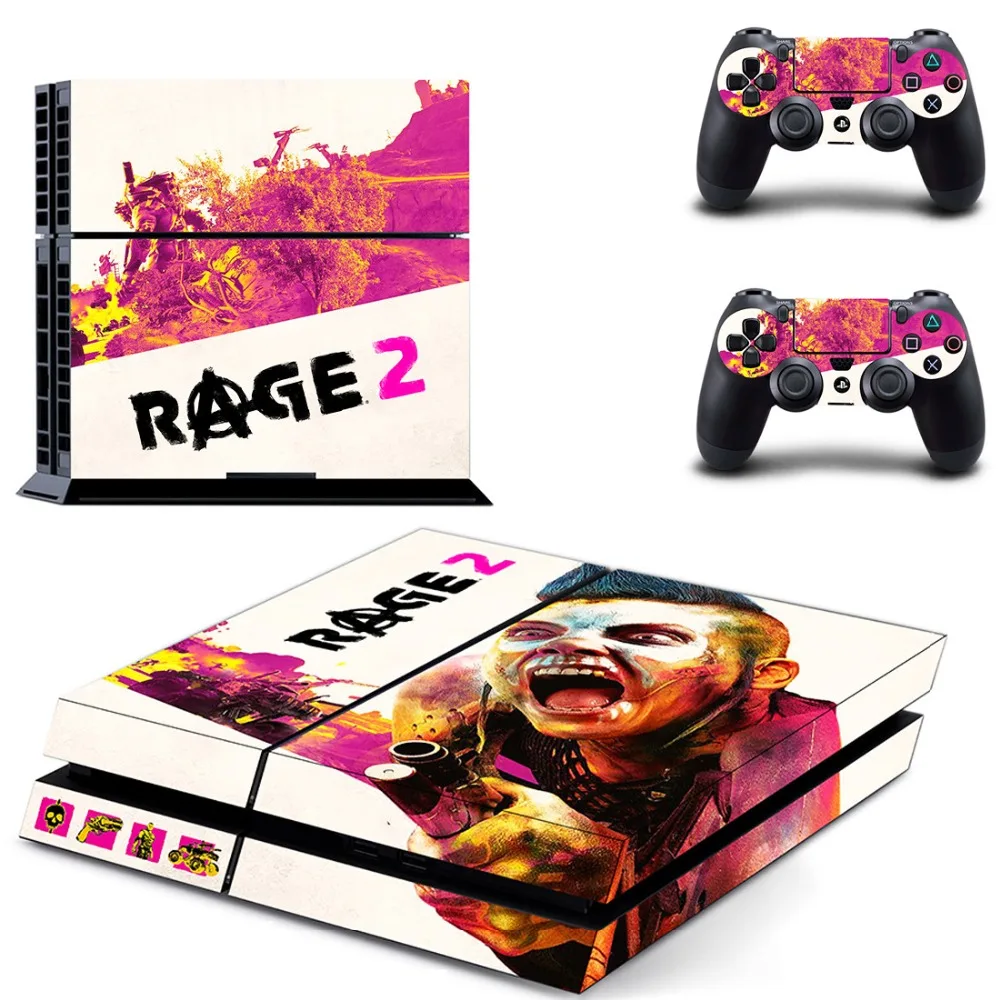 Виниловая наклейка на кожу игровой Rage 2 PS4 для консоли Playstation 4 и контроллера