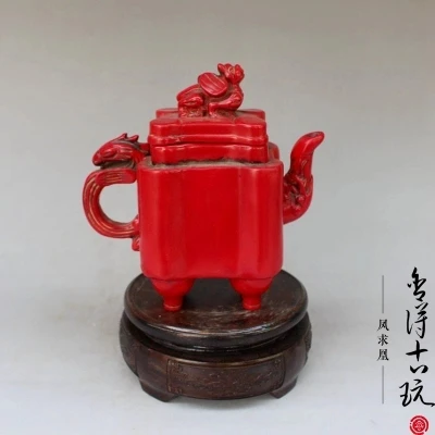 Imitated red coral (quadrangular handle. teapot) household decorative handicraft
Imitated red coral (quadrangular handle. teapot) household decorative handicraft