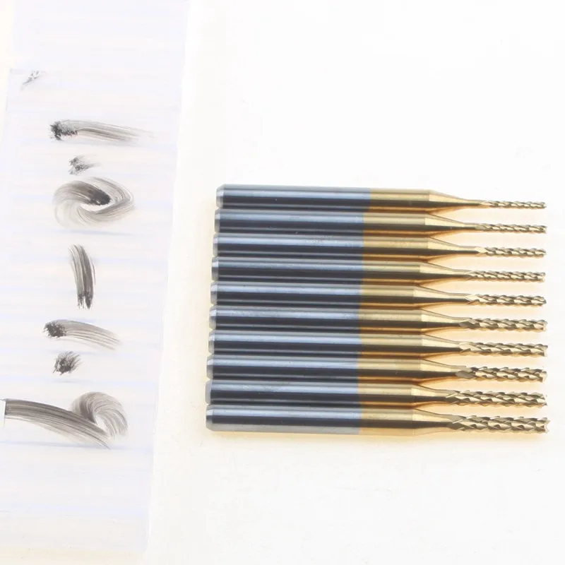 10pcs Titanium end mill carbide 1.0mm-1.9mm cutter mill Engraving Bits CNC Rotary Burrs Set
10pcs Titanium end mill carbide 1.0mm-1.9mm cutter mill Engraving Bits CNC Rotary Burrs Set