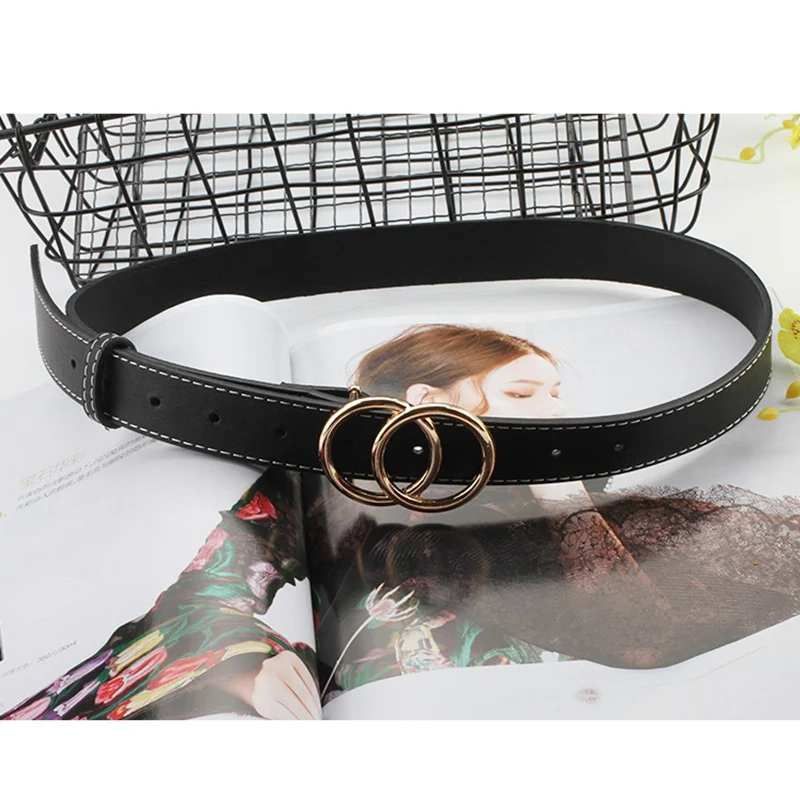Hot 2019 Fashion Women Double Ring Belt Gold Silver Buckle Waist Belts For Lady Jeans Skinny Thin Leather Straps
Hot 2019 Fashion Women Double Ring Belt Gold Silver Buckle Waist Belts For Lady Jeans Skinny Thin Leather Straps