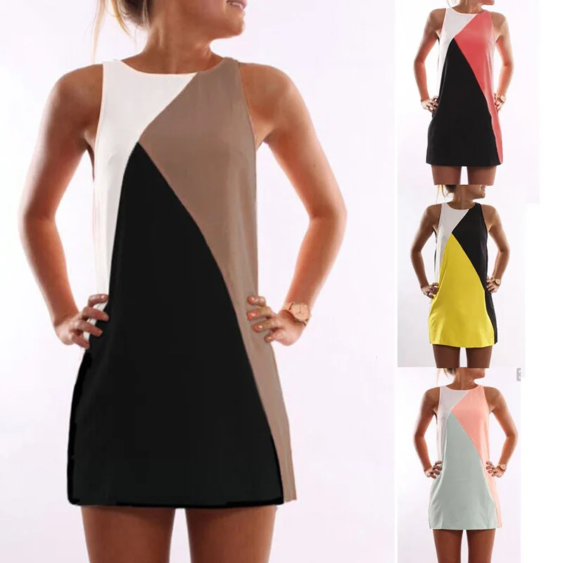 Women Casual Sleeveless Summer Dress Vestido mujer Patchwork Elegant O-Neck Bodycon Mini Dresses Splicing Fashion
Women Casual Sleeveless Summer Dress Vestido mujer Patchwork Elegant O-Neck Bodycon Mini Dresses Splicing Fashion