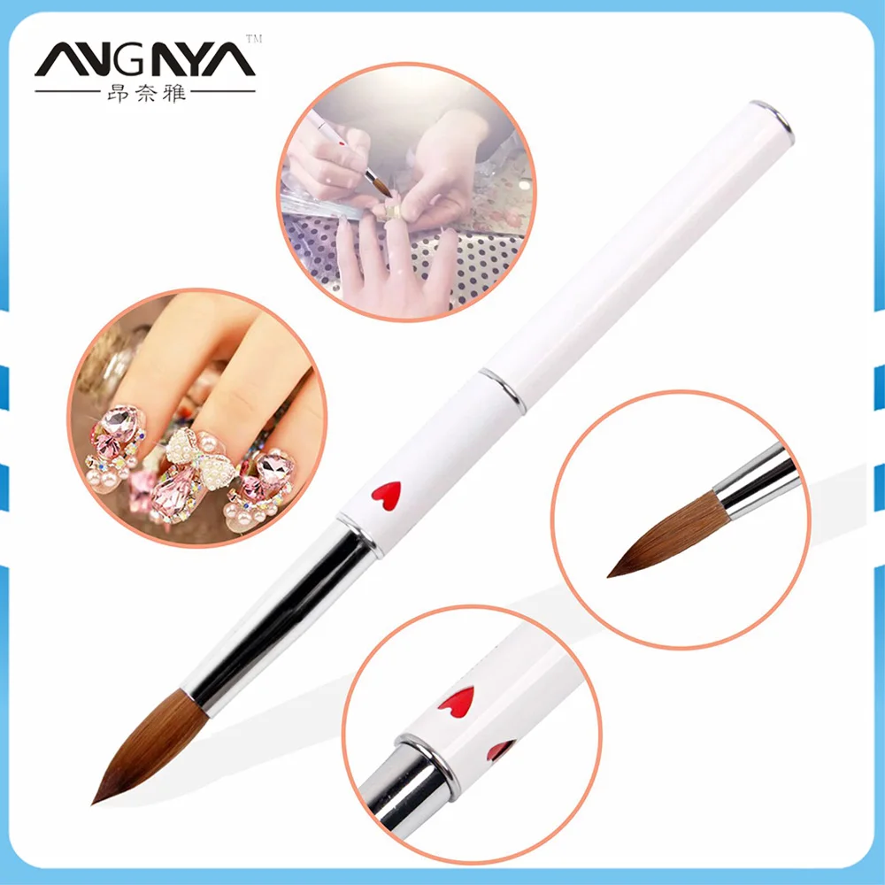 ANGNYA 1Pc Kolinsky Sable Acrylic Nail Art Brush 18# Round Head Form UV Gel Nail Brush With Red Heart Metal Handle Manicure Tool
ANGNYA 1Pc Kolinsky Sable Acrylic Nail Art Brush 18# Round Head Form UV Gel Nail Brush With Red Heart Metal Handle Manicure Tool