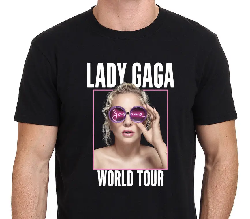 Новый Леди Гага Джоанн World Tour 2017 футболки мужские черные Размеры: S-XXL | Мужская