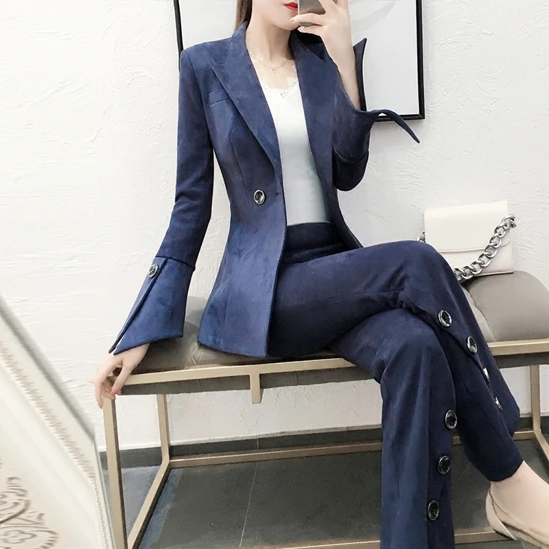 High quality slim women's new fashion slim small suit suit temperament spring and autumn slimming fashion two-piece Pant Suits
High quality slim women's new fashion slim small suit suit temperament spring and autumn slimming fashion two-piece Pant Suits