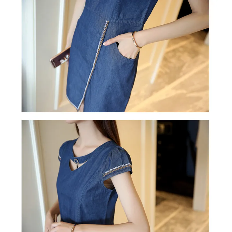 2019 New Summer thin Women Denim Dress Korean Slim With pocket Short-sleeved Jeans Dress Plus size Casual Denim Mini Dresses 3XL
2019 New Summer thin Women Denim Dress Korean Slim With pocket Short-sleeved Jeans Dress Plus size Casual Denim Mini Dresses 3XL