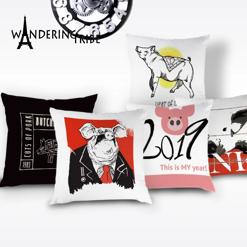 Happy Cartoon Throw Pillow Cases Pig Children Decor Cushions Year of The Cushion for Sofa Think Animal Pig Kissen Pillows Cover
Happy Cartoon Throw Pillow Cases Pig Children Decor Cushions Year of The Cushion for Sofa Think Animal Pig Kissen Pillows Cover