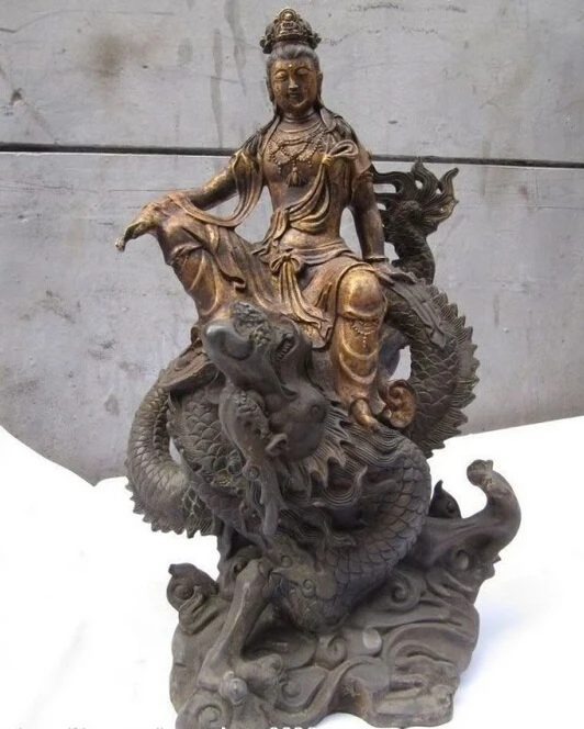 song voge gem S0900 19 Chinese Buddhism Bronze Kwan-Yin Guan Yin Boddhisattva Ride on Dragon Statue
song voge gem S0900 19 Chinese Buddhism Bronze Kwan-Yin Guan Yin Boddhisattva Ride on Dragon Statue