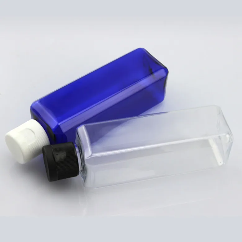 100ml square Transparent /blue Flip top cap plastic bottle 3.5OZ Small Empty Bottle 50pcs/lot
100ml square Transparent /blue Flip top cap plastic bottle 3.5OZ Small Empty Bottle 50pcs/lot