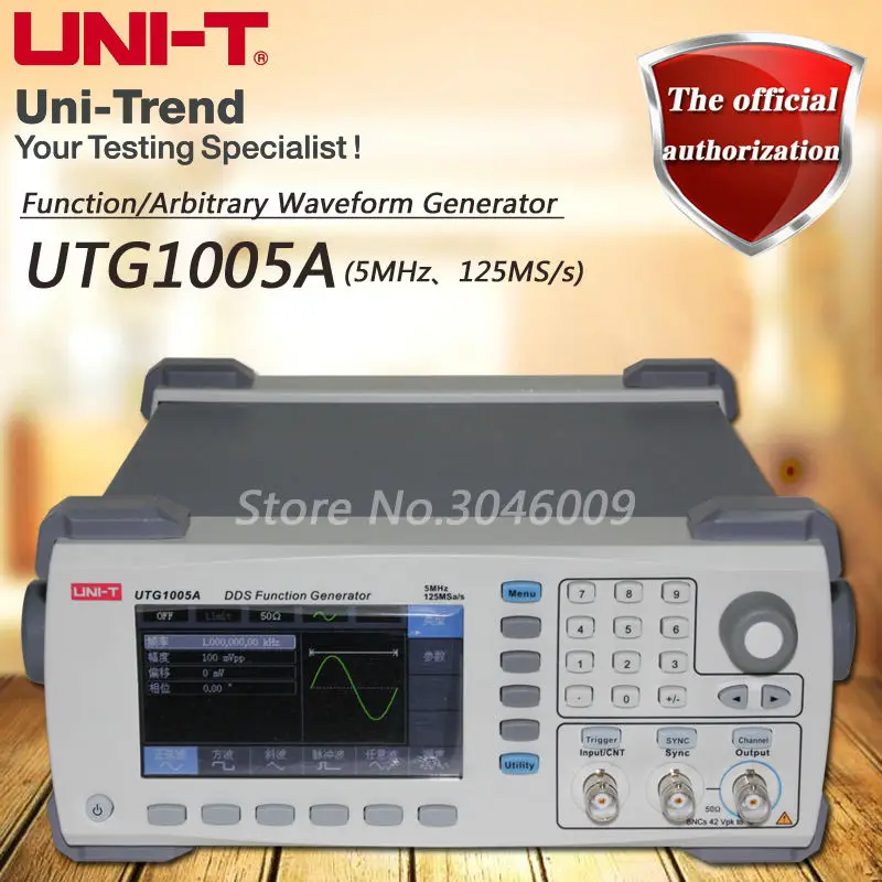 UNI-T UTG1005A функция/произвольный генератор сигналов/одноканальный/5 МГц полоса пропускания/125 Мбит/с частота дискретизации
UNI-T UTG1005A функция/произвольный генератор сигналов/одноканальный/5 МГц полоса пропускания/125 Мбит/с частота дискретизации