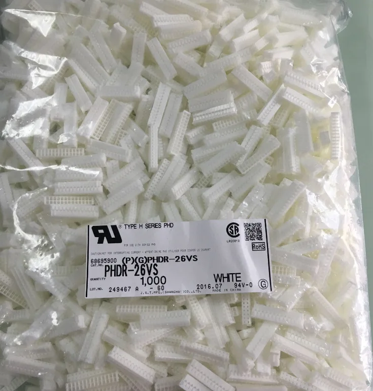PHDR-26VS CONN HOUSING PHD 26POS 2MM DUAL WHITE COLOR Connectors terminals housings 100% new and original parts
PHDR-26VS CONN HOUSING PHD 26POS 2MM DUAL WHITE COLOR Connectors terminals housings 100% new and original parts