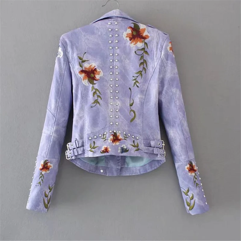 2019 Spring And Autumn New Flower Embroidery Rivet Zipper PU Leather Slim Thin Short-Sleeved Leather Jacket Women H00155
2019 Spring And Autumn New Flower Embroidery Rivet Zipper PU Leather Slim Thin Short-Sleeved Leather Jacket Women H00155