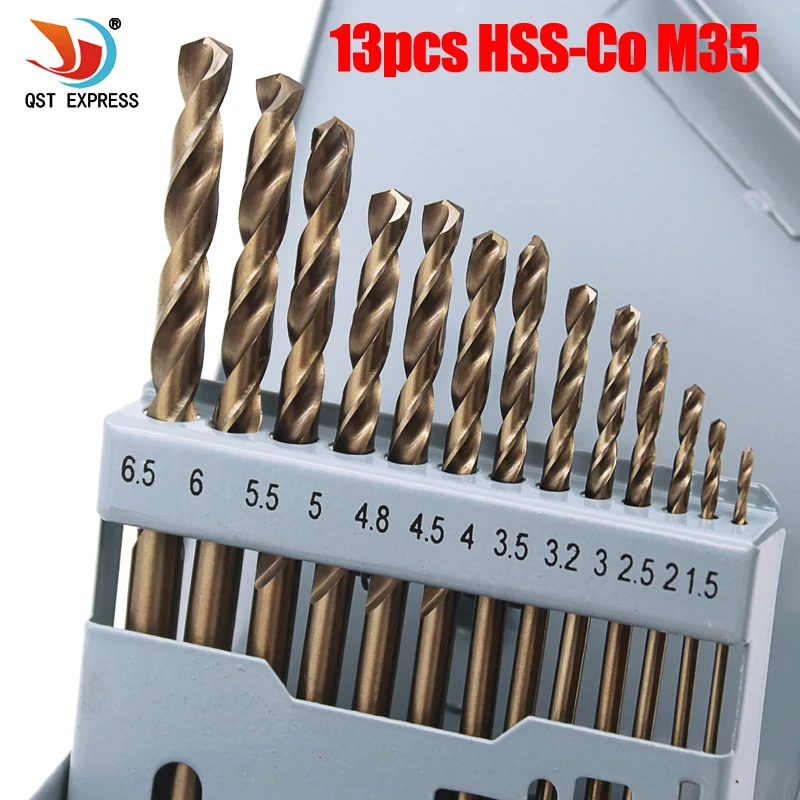 13Pcs/Set Iron Box Package HSS-Co M35 Twist Drill Bit Spiral Drill Bit Good Use for Steel Stainless Steel
13Pcs/Set Iron Box Package HSS-Co M35 Twist Drill Bit Spiral Drill Bit Good Use for Steel Stainless Steel