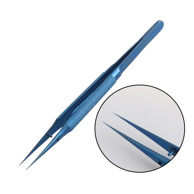 Titanium alloy microscopic tweezers surgical ophthalmic instruments round handle straight elbow 0.15mm pointed tweezers
Titanium alloy microscopic tweezers surgical ophthalmic instruments round handle straight elbow 0.15mm pointed tweezers