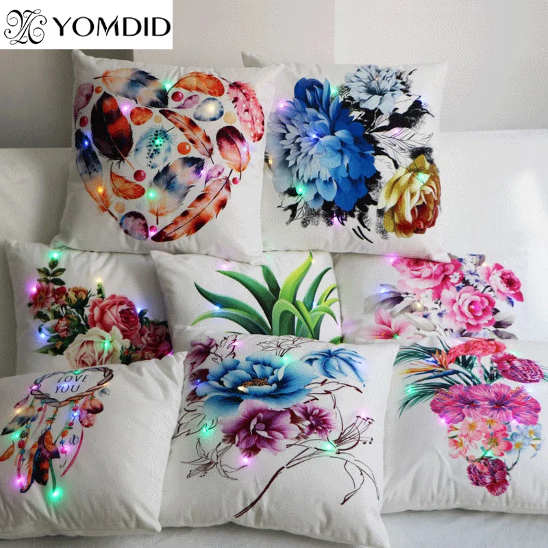 Flower Printed Led Cushion Cover Lighting Pillow Case Christmas Party Decorative Sofa Cushion cover Throw Pillow Coussin 45x45cm
Flower Printed Led Cushion Cover Lighting Pillow Case Christmas Party Decorative Sofa Cushion cover Throw Pillow Coussin 45x45cm