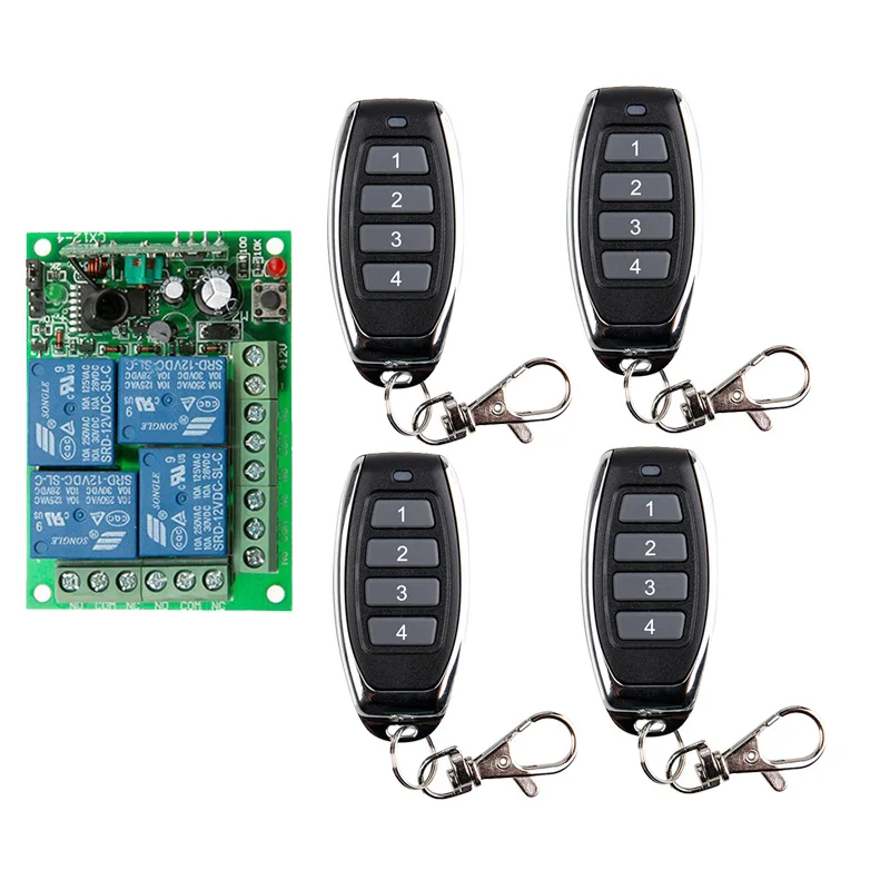 Smart Multiple DC 12V 10A 315/433 MHz 4CH 4 CH Wireless Relay RF Remote Control Switch Receiver+1 2 3 4 Transmitter
Smart Multiple DC 12V 10A 315/433 MHz 4CH 4 CH Wireless Relay RF Remote Control Switch Receiver+1 2 3 4 Transmitter