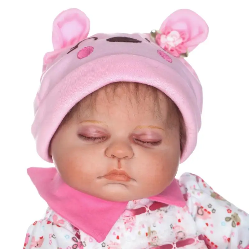 Кукла реборн NPK симпатичная кукла с закрытыми глазами виниловая силиконовая
