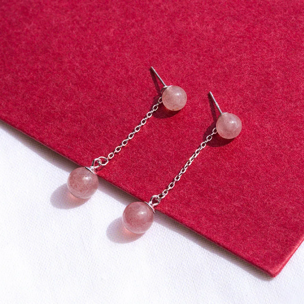 Authentic 925 Sterling Silver Earring Simple Strawberry Crystal Tassel Stud Earring For Women Wedding Party Jewelry Gift
Authentic 925 Sterling Silver Earring Simple Strawberry Crystal Tassel Stud Earring For Women Wedding Party Jewelry Gift